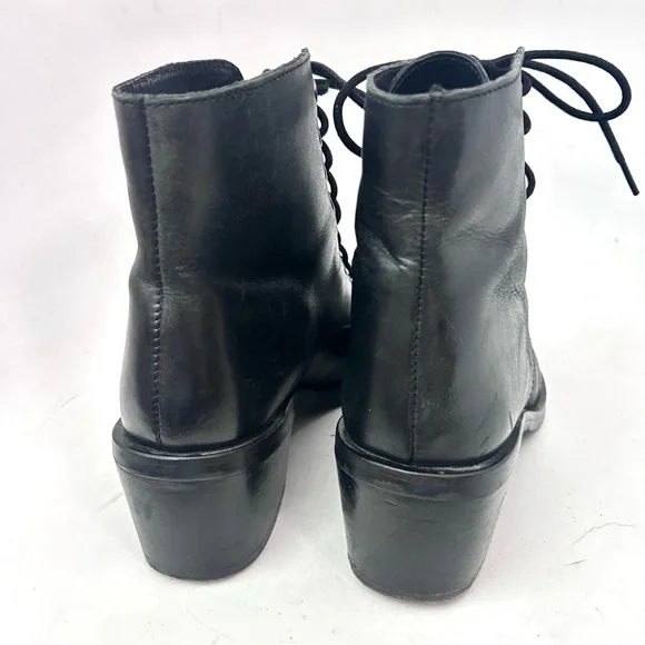 Jeffrey Campbell Zephyr Boot Size 9 Black Leather Lace-up Ankle Boots - Picture 4 of 11